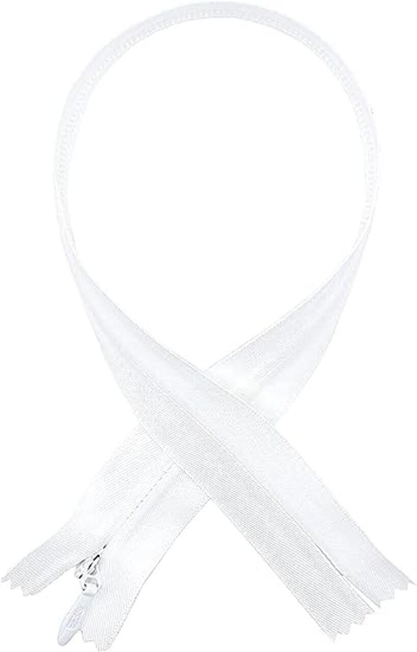 #5 Invisible Bridal Wear YKK (Conceal) White Extra Heavy Duty Zipper - Closed Bottom - Color White - Made in The United States (1 Zipper Per Pack) (24" Inches)